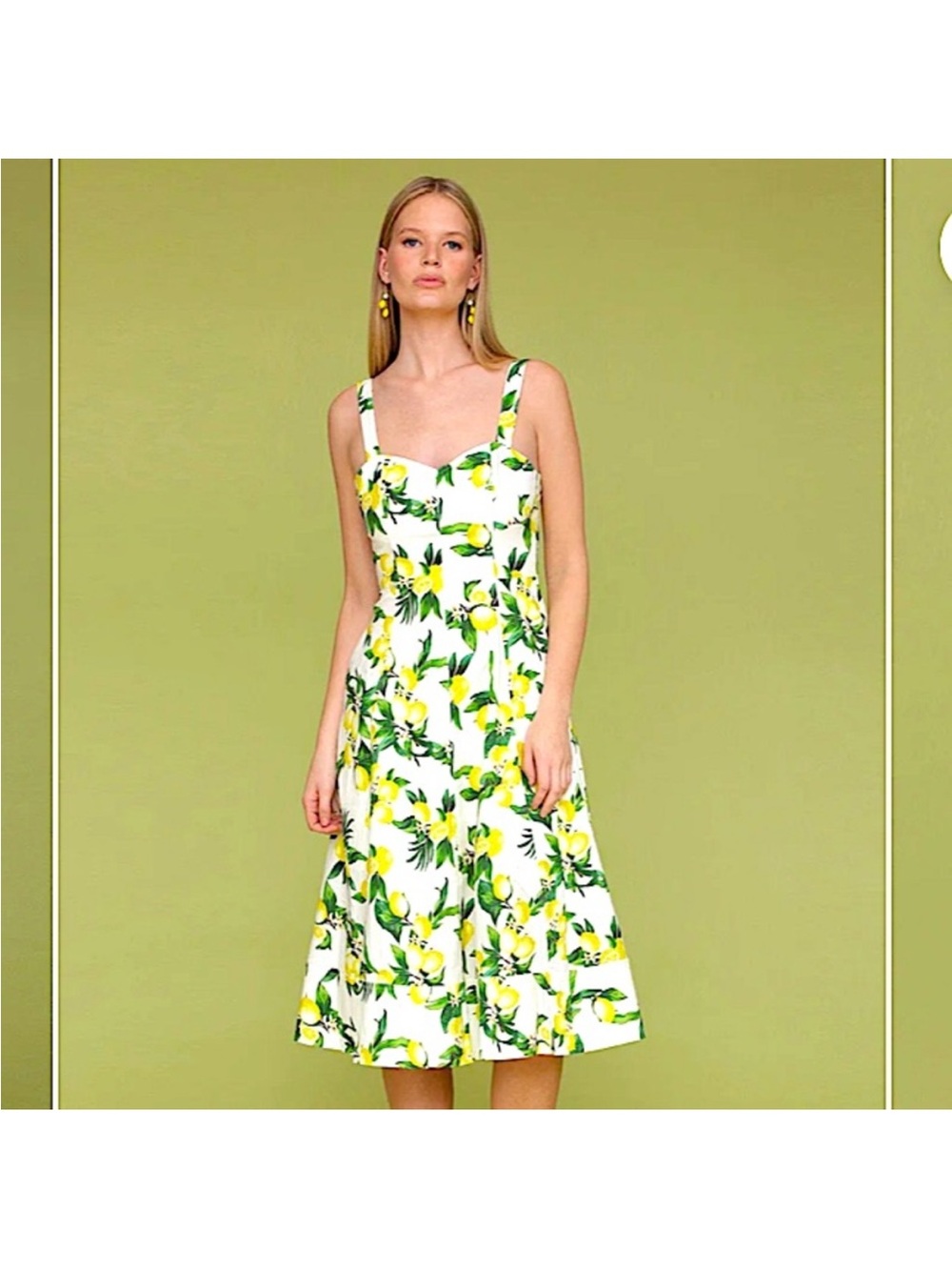 Avec Les Filles Lemon Print Midi Dress - Picture 12 of 16